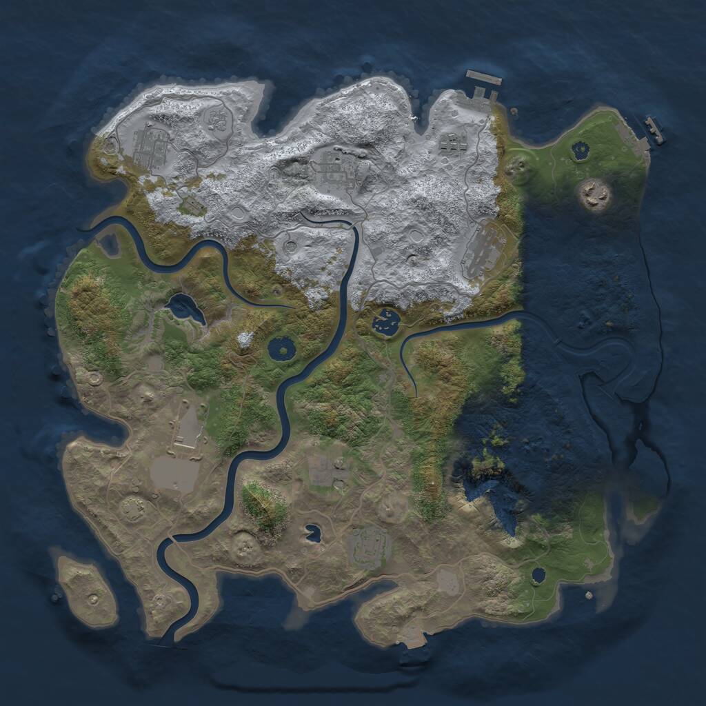 Rust Map: Procedural Map, Size: 4000, Seed: 1951477805, 15 Monuments