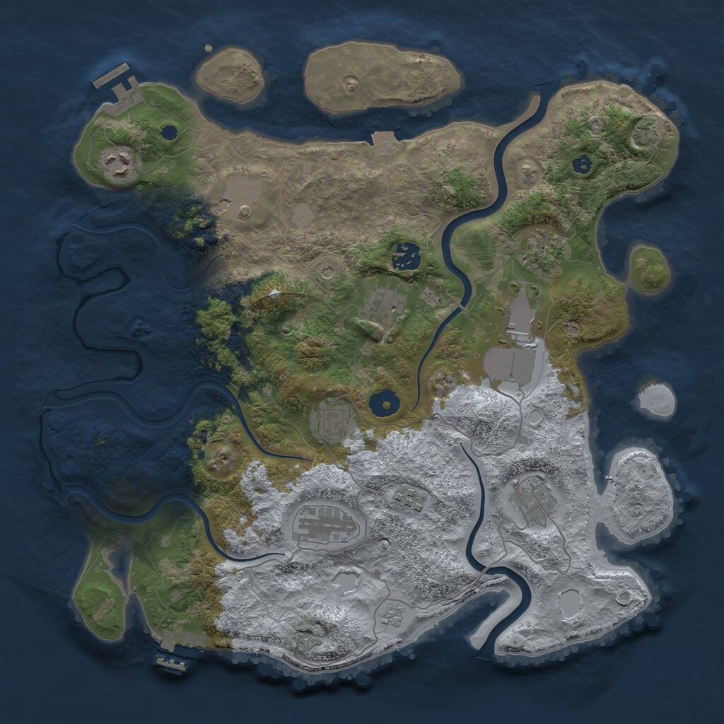 Rust Map: Procedural Map, Size: 3750, Seed: 62420, 16 Monuments