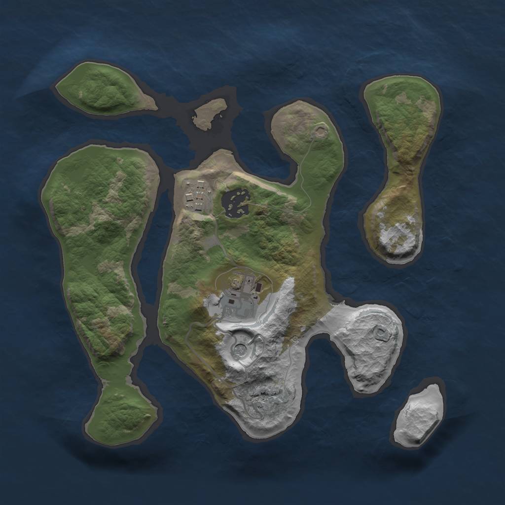 Rust Map: Barren, Size: 2500, Seed: 20, 6 Monuments