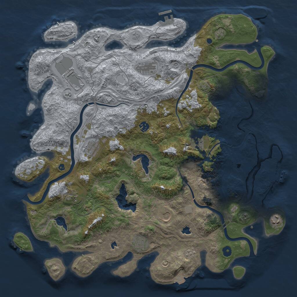 Rust Map: Procedural Map, Size: 4500, Seed: 805837146, 16 Monuments