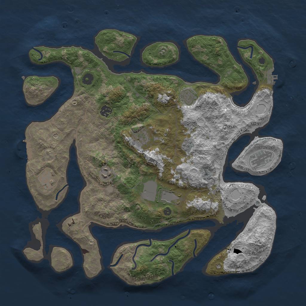 Rust Map: Procedural Map, Size: 4096, Seed: 102308, 19 Monuments