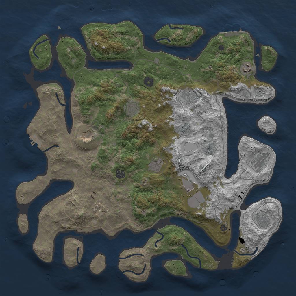 Rust Map: Procedural Map, Size: 4500, Seed: 22308, 22 Monuments