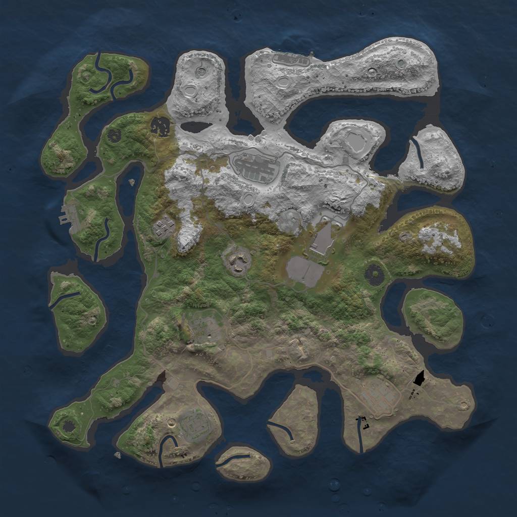 Rust Map: Procedural Map, Size: 3800, Seed: 92308, 19 Monuments