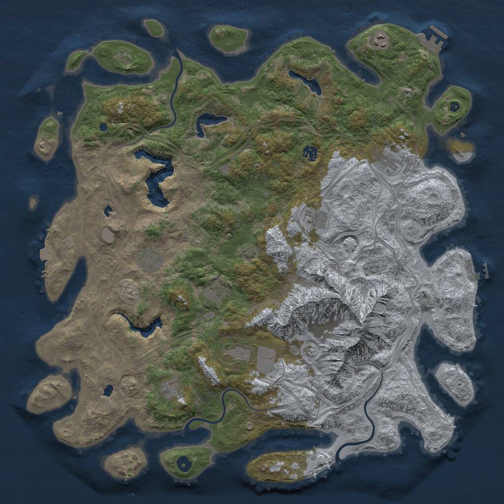 Rust Map: Procedural Map, Size: 5000, Seed: 918180581, 15 Monuments