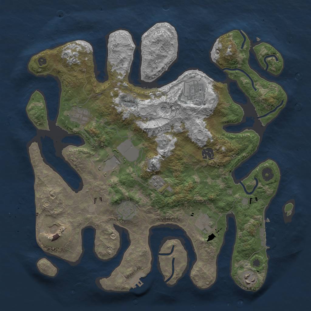 Rust Map: Procedural Map, Size: 3750, Seed: 676733, 20 Monuments