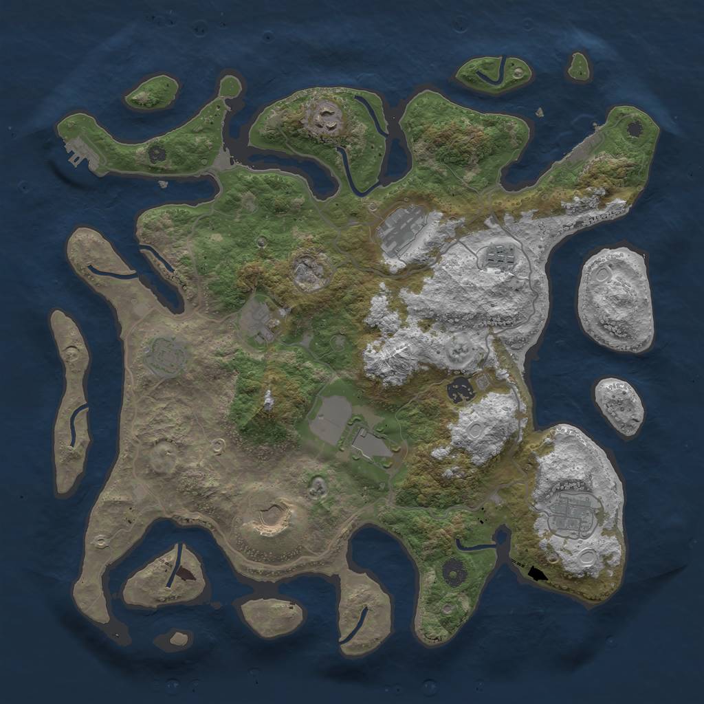 Rust Map: Procedural Map, Size: 4000, Seed: 800000, 19 Monuments