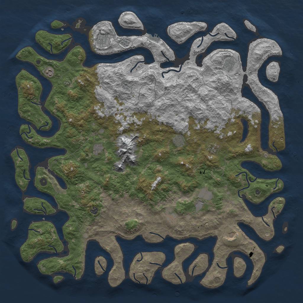 Rust Map: Procedural Map, Size: 6000, Seed: 12357, 21 Monuments