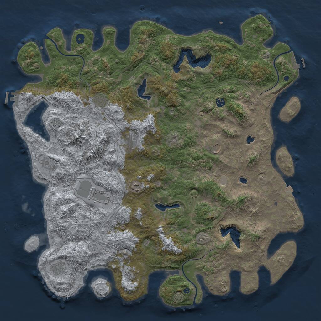 Rust Map: Procedural Map, Size: 5150, Seed: 100, 16 Monuments