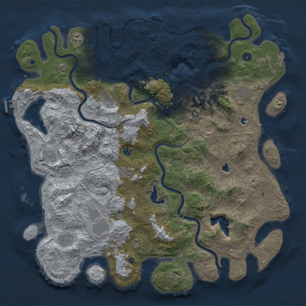 Rust Map: Procedural Map, Size: 5150, Seed: 100, 17 Monuments