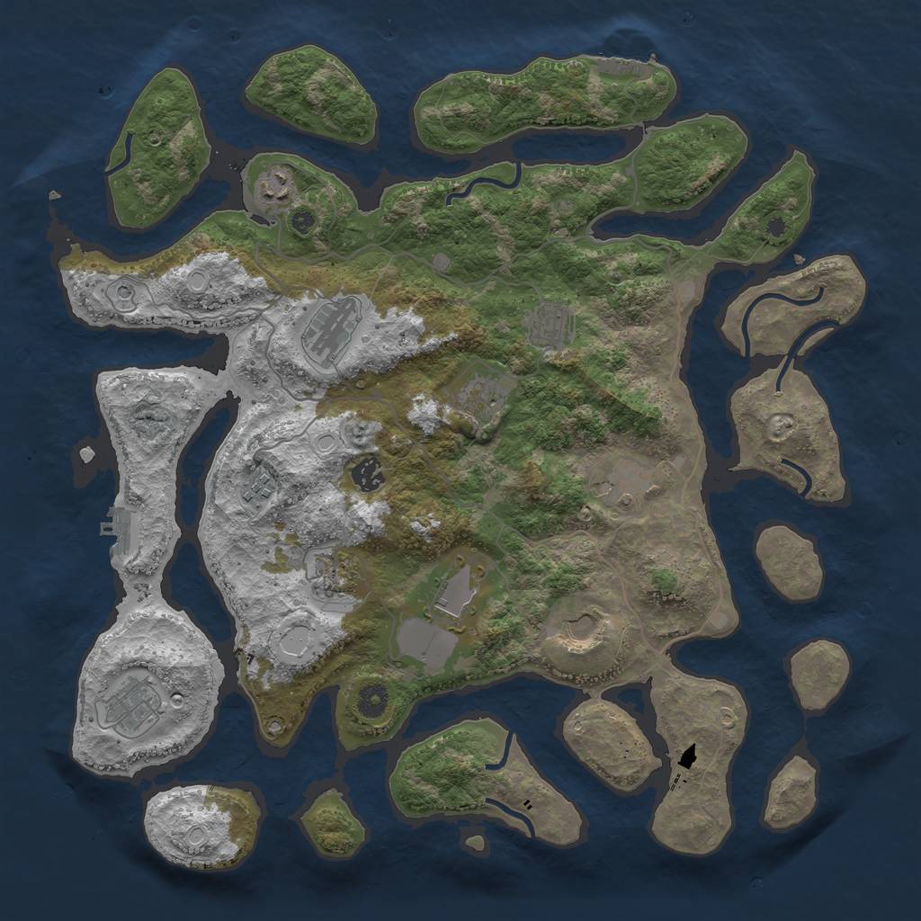 Rust Map: Procedural Map, Size: 4200, Seed: 1146459985, 22 Monuments