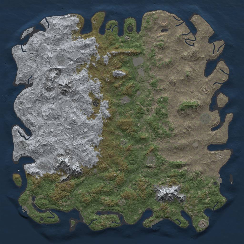 Rust Map: Procedural Map, Size: 6000, Seed: 3750, 19 Monuments