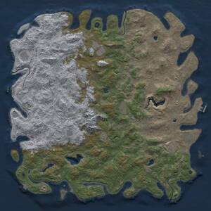 Thumbnail Rust Map: Procedural Map, Size: 6000, Seed: 3750, 17 Monuments