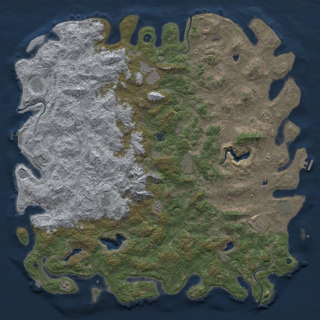 Rust Map: Procedural Map, Size: 6000, Seed: 3750, 17 Monuments