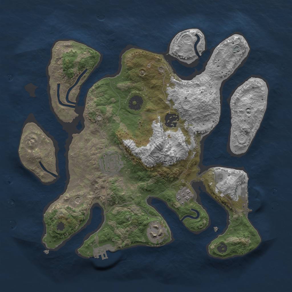 Rust Map: Procedural Map, Size: 3000, Seed: 1736469734, 15 Monuments