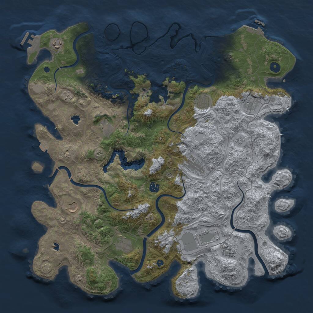 Rust Map: Procedural Map, Size: 4500, Seed: 136918, 17 Monuments