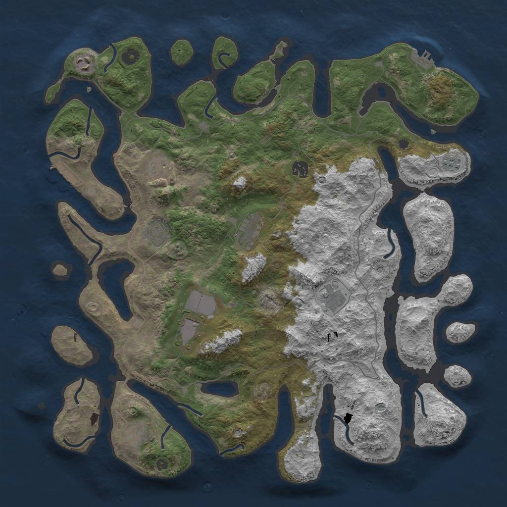Rust Map: Procedural Map, Size: 4500, Seed: 136918, 20 Monuments