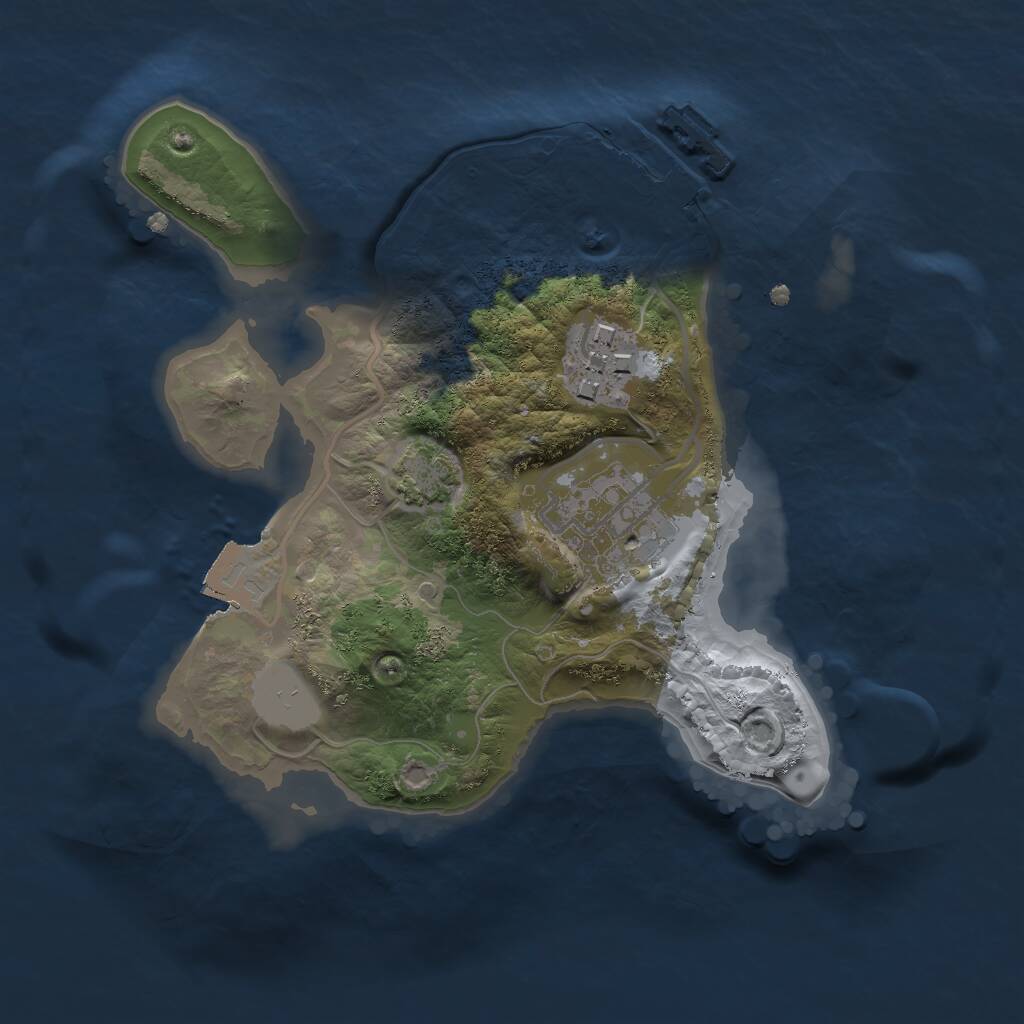 Rust Map: Procedural Map, Size: 2000, Seed: 375432, 5 Monuments
