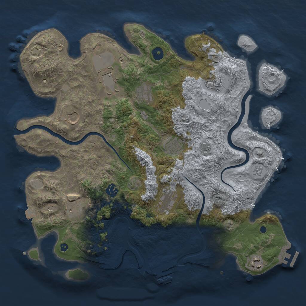 Rust Map: Procedural Map, Size: 3750, Seed: 1545034454, 16 Monuments