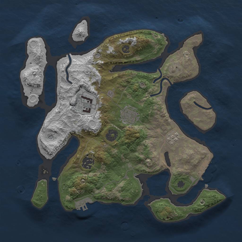Rust Map: Procedural Map, Size: 3000, Seed: 2648665, 15 Monuments