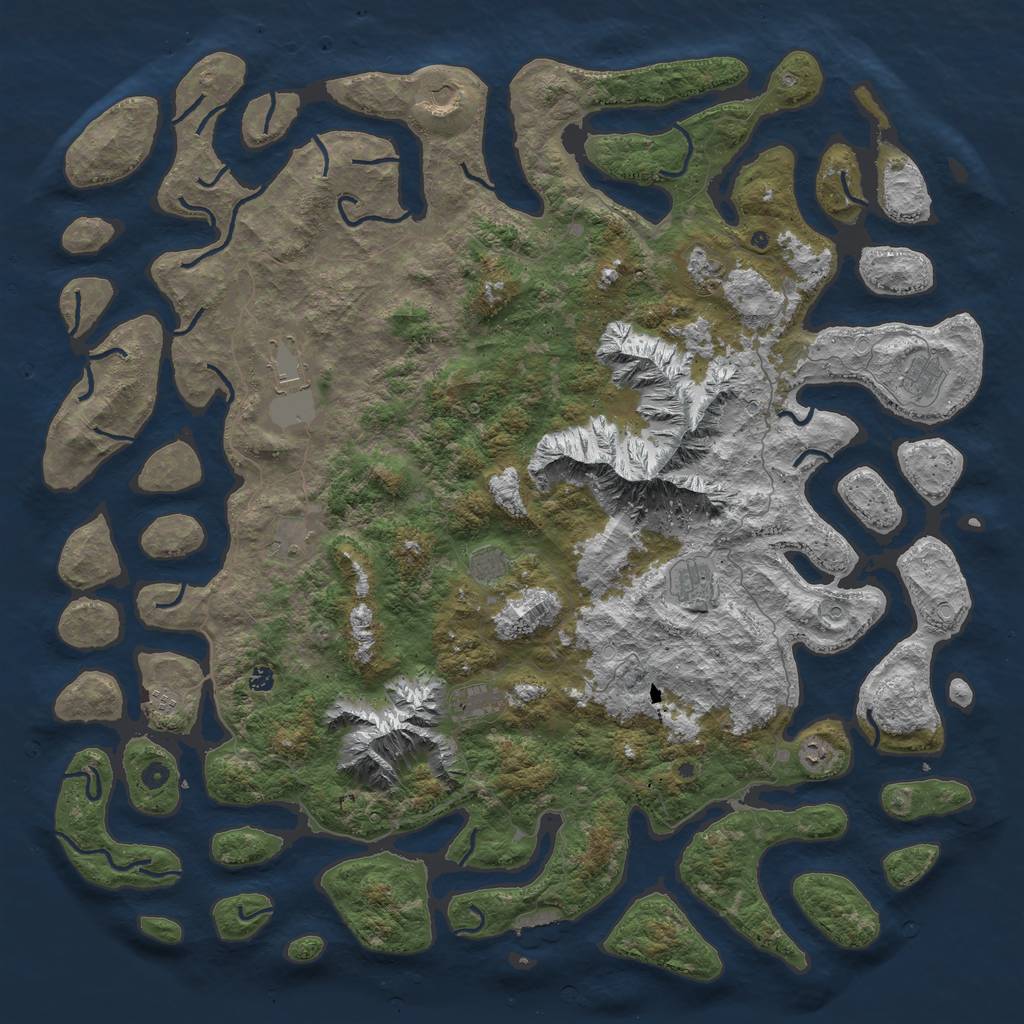 Rust Map: Procedural Map, Size: 6000, Seed: 684652344, 21 Monuments