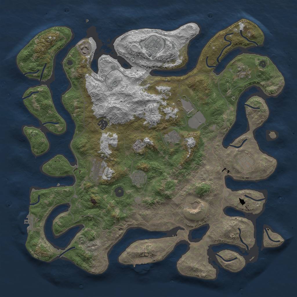 Rust Map: Procedural Map, Size: 4500, Seed: 1083703892, 22 Monuments
