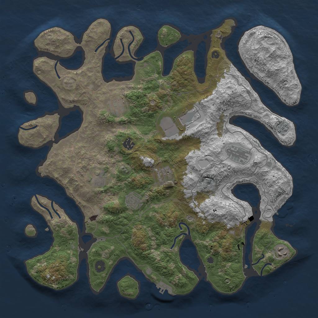 Rust Map: Procedural Map, Size: 4200, Seed: 2118766348, 20 Monuments