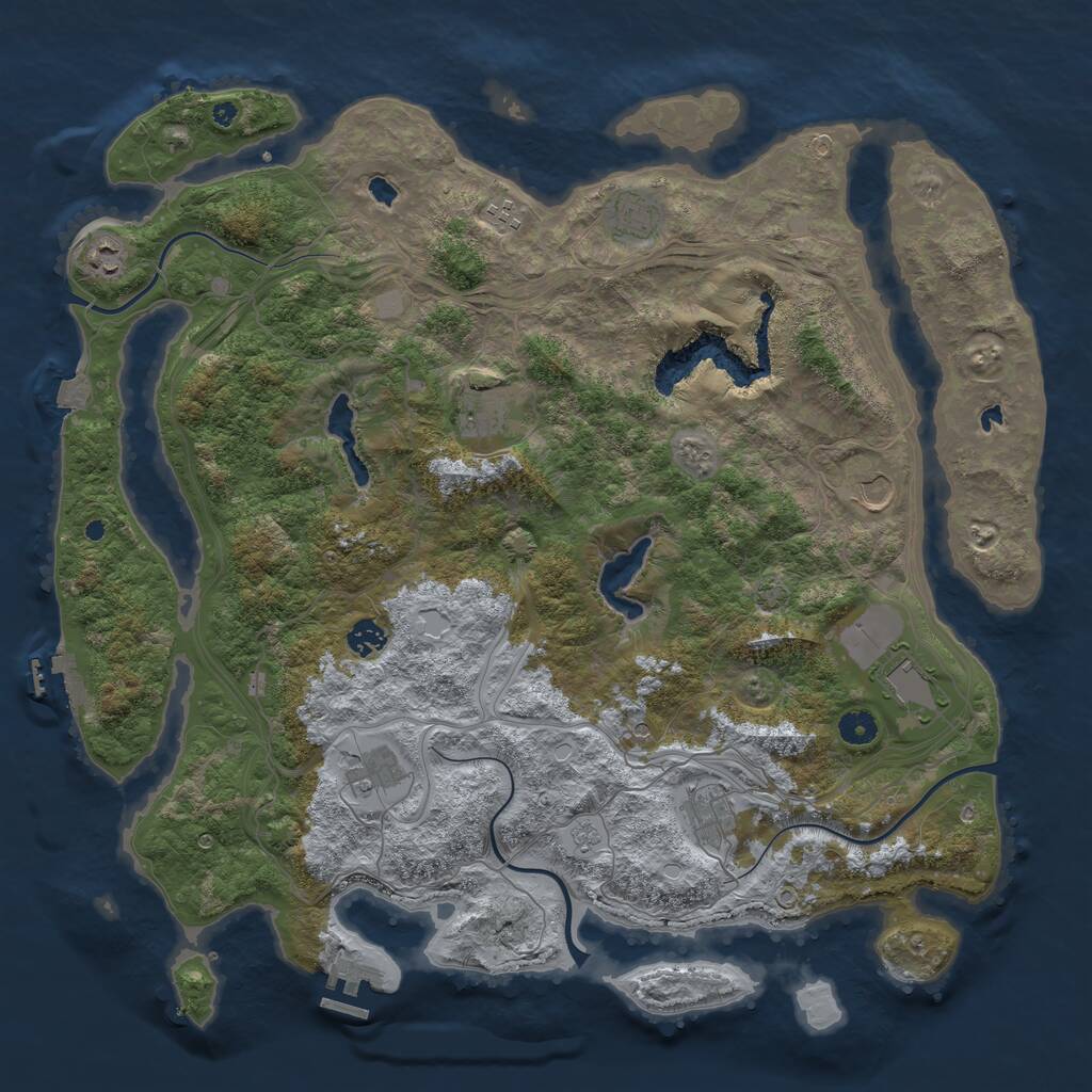 Rust Map: Procedural Map, Size: 4500, Seed: 160703, 15 Monuments