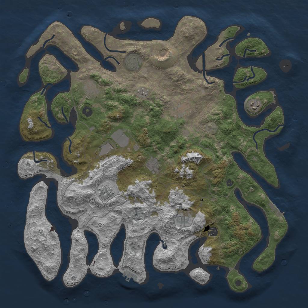 Rust Map: Procedural Map, Size: 4500, Seed: 985572718, 22 Monuments