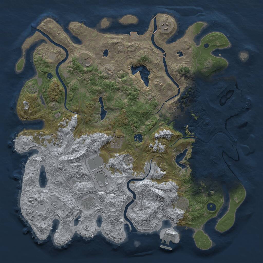 Rust Map: Procedural Map, Size: 4500, Seed: 985572718, 16 Monuments