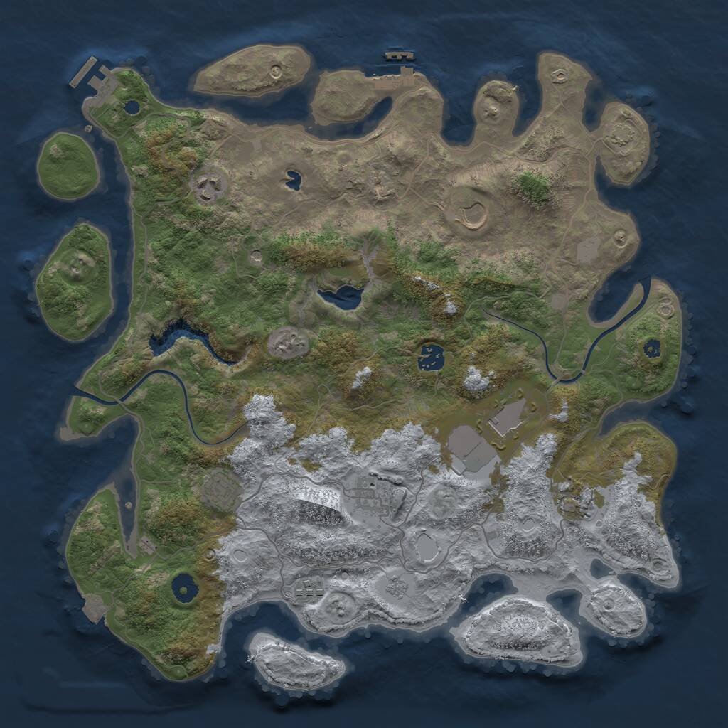 Rust Map: Procedural Map, Size: 4000, Seed: 2117173246, 14 Monuments