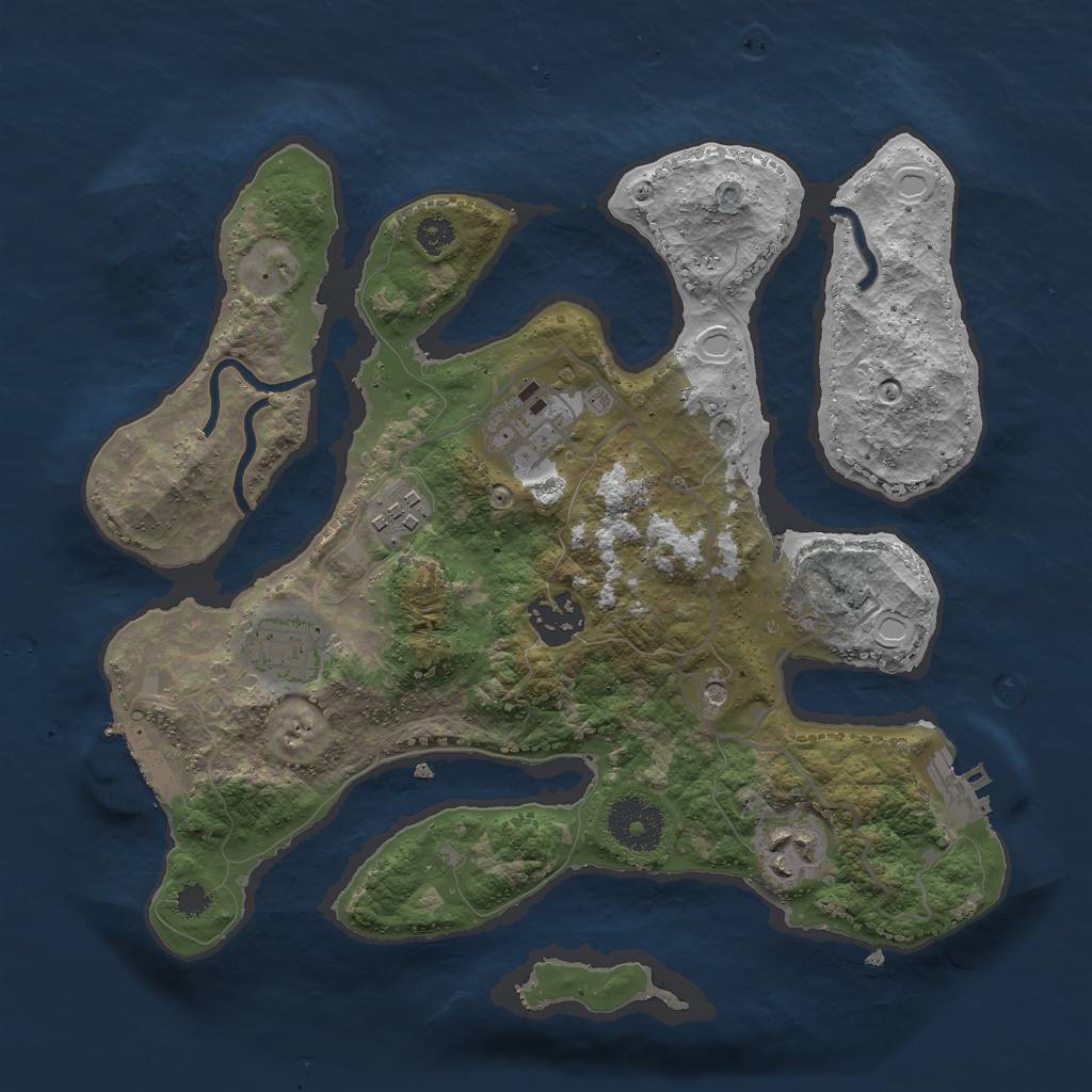 Rust Map: Procedural Map, Size: 3000, Seed: 1327336134, 16 Monuments