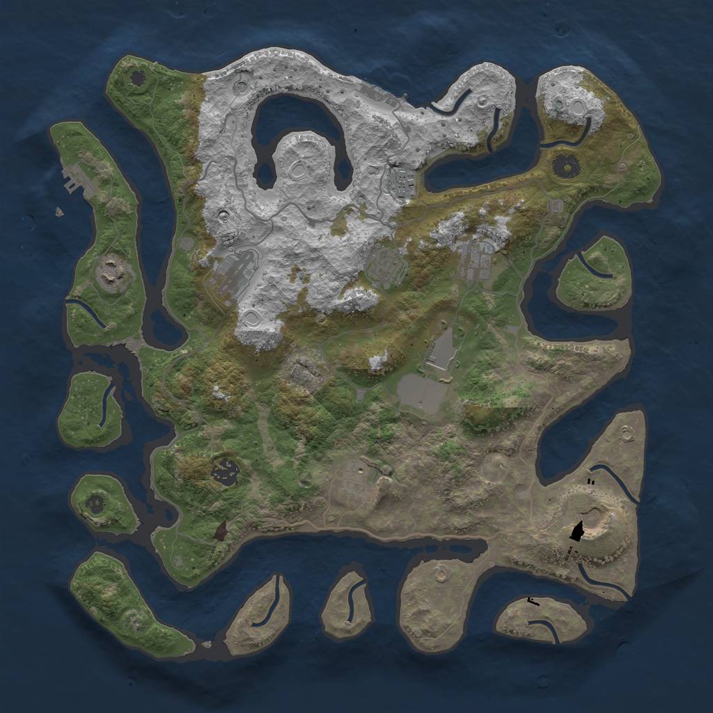 Rust Map: Procedural Map, Size: 4000, Seed: 24570, 20 Monuments