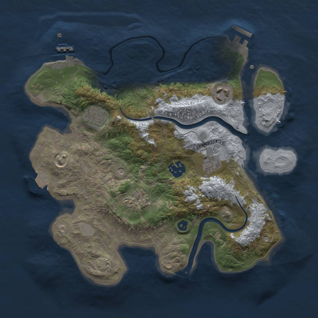 Rust Map: Procedural Map, Size: 3000, Seed: 335592505, 10 Monuments