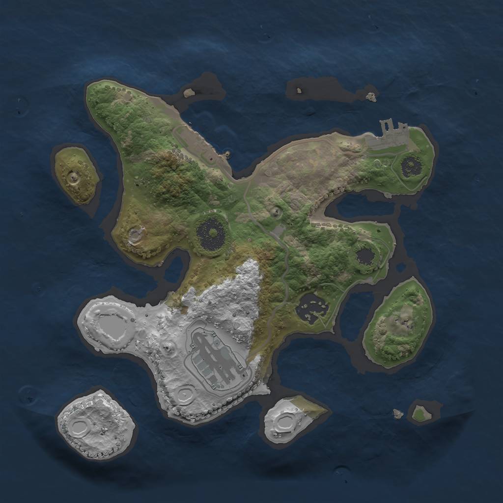 Rust Map: Procedural Map, Size: 2500, Seed: 568, 12 Monuments