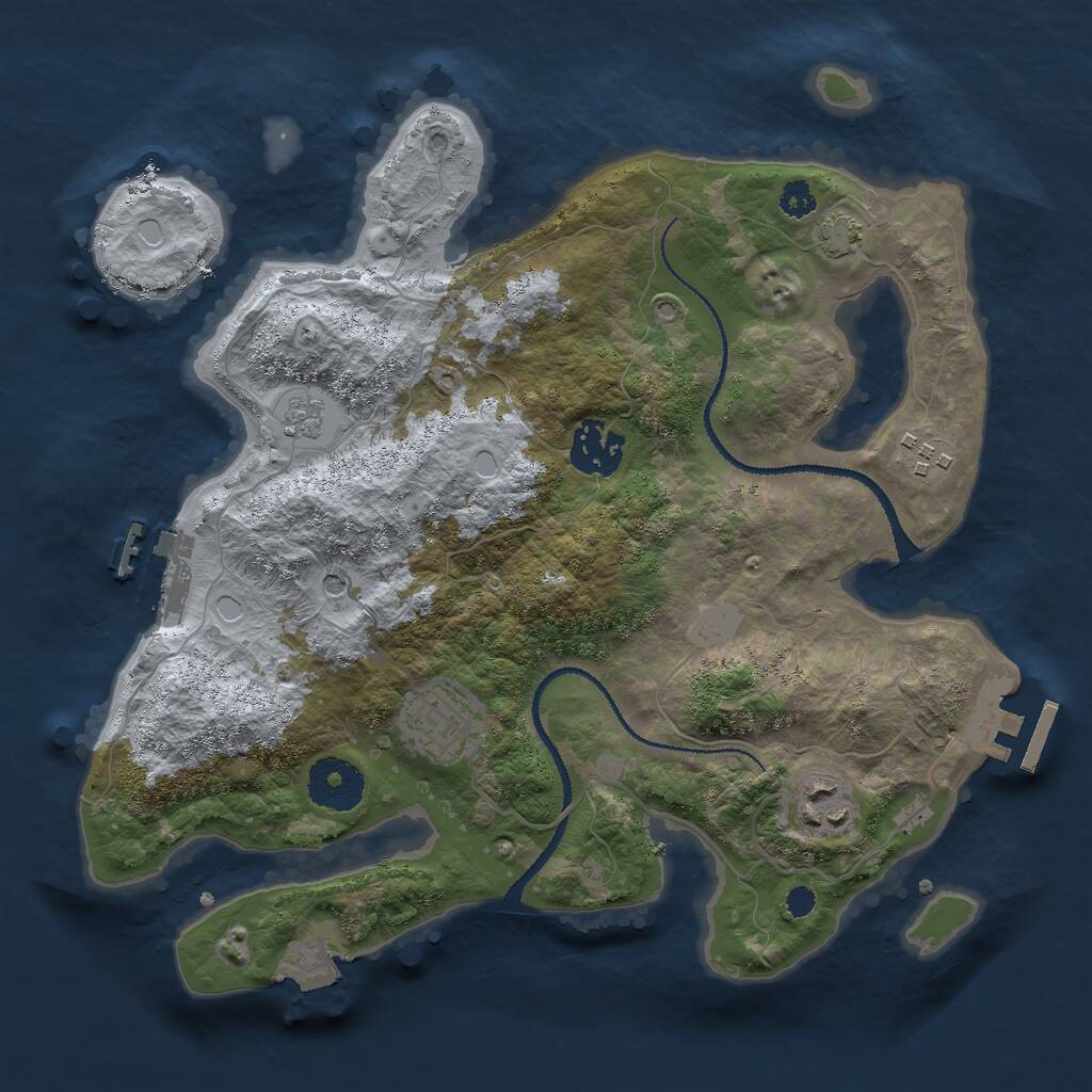 Rust Map: Procedural Map, Size: 3000, Seed: 171254, 10 Monuments