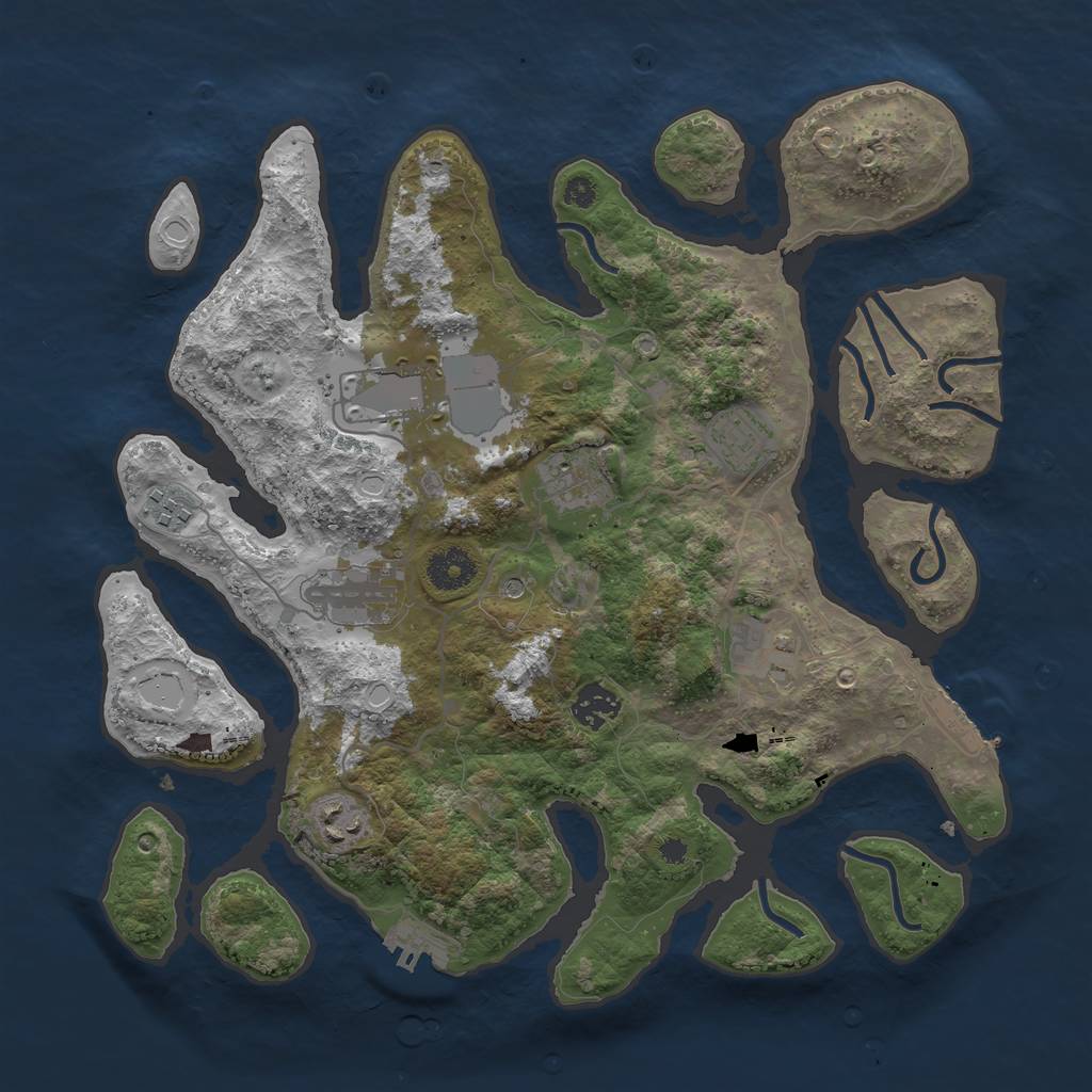 Rust Map: Procedural Map, Size: 3600, Seed: 13082021, 19 Monuments