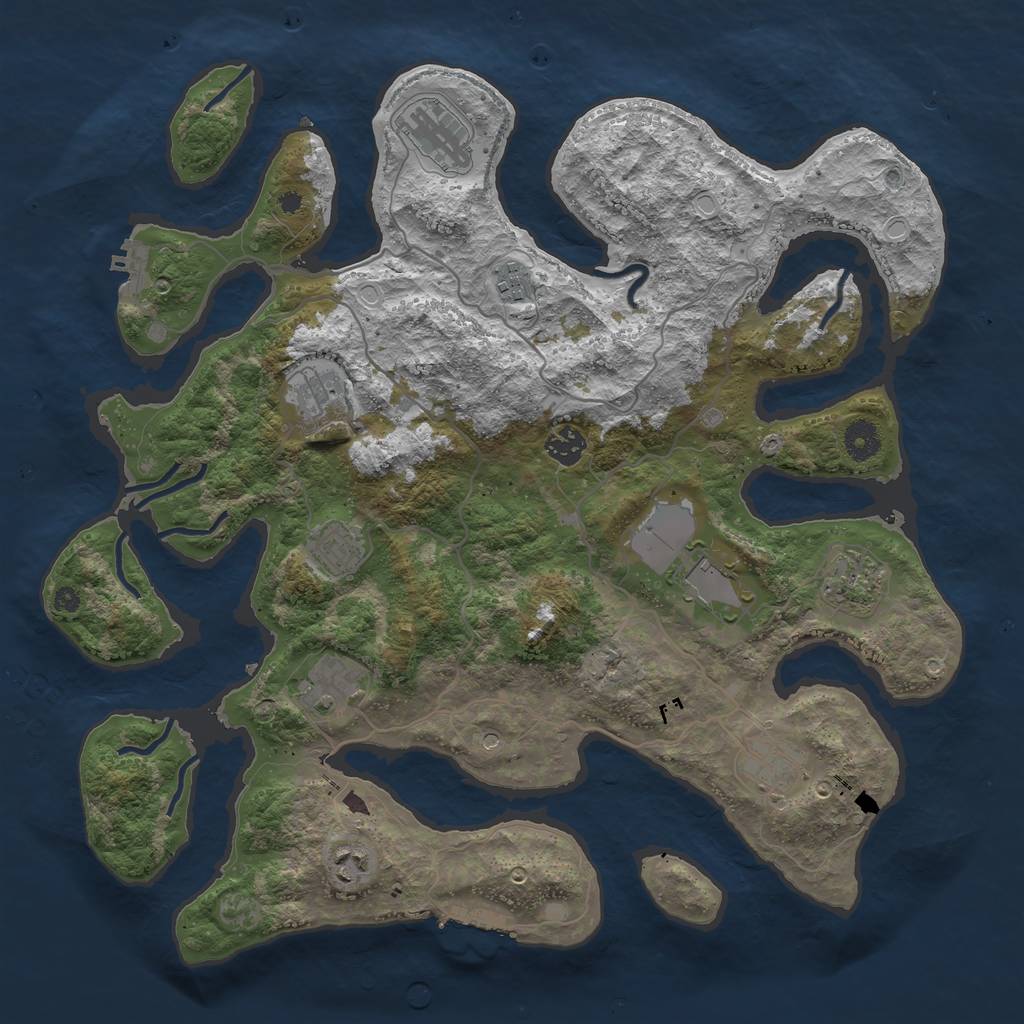 Rust Map: Procedural Map, Size: 4000, Seed: 698969, 21 Monuments