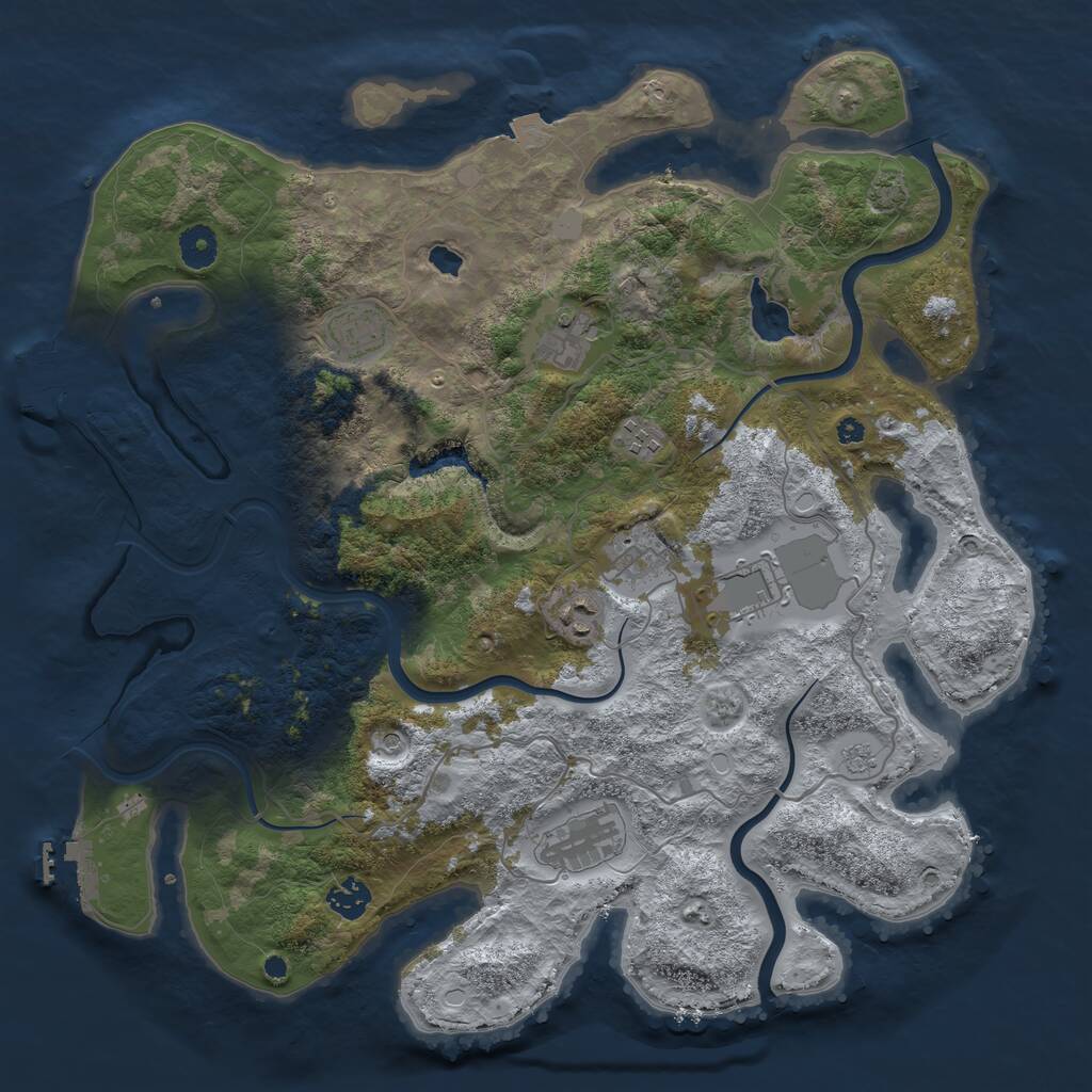 Rust Map: Procedural Map, Size: 4000, Seed: 1373945200, 14 Monuments