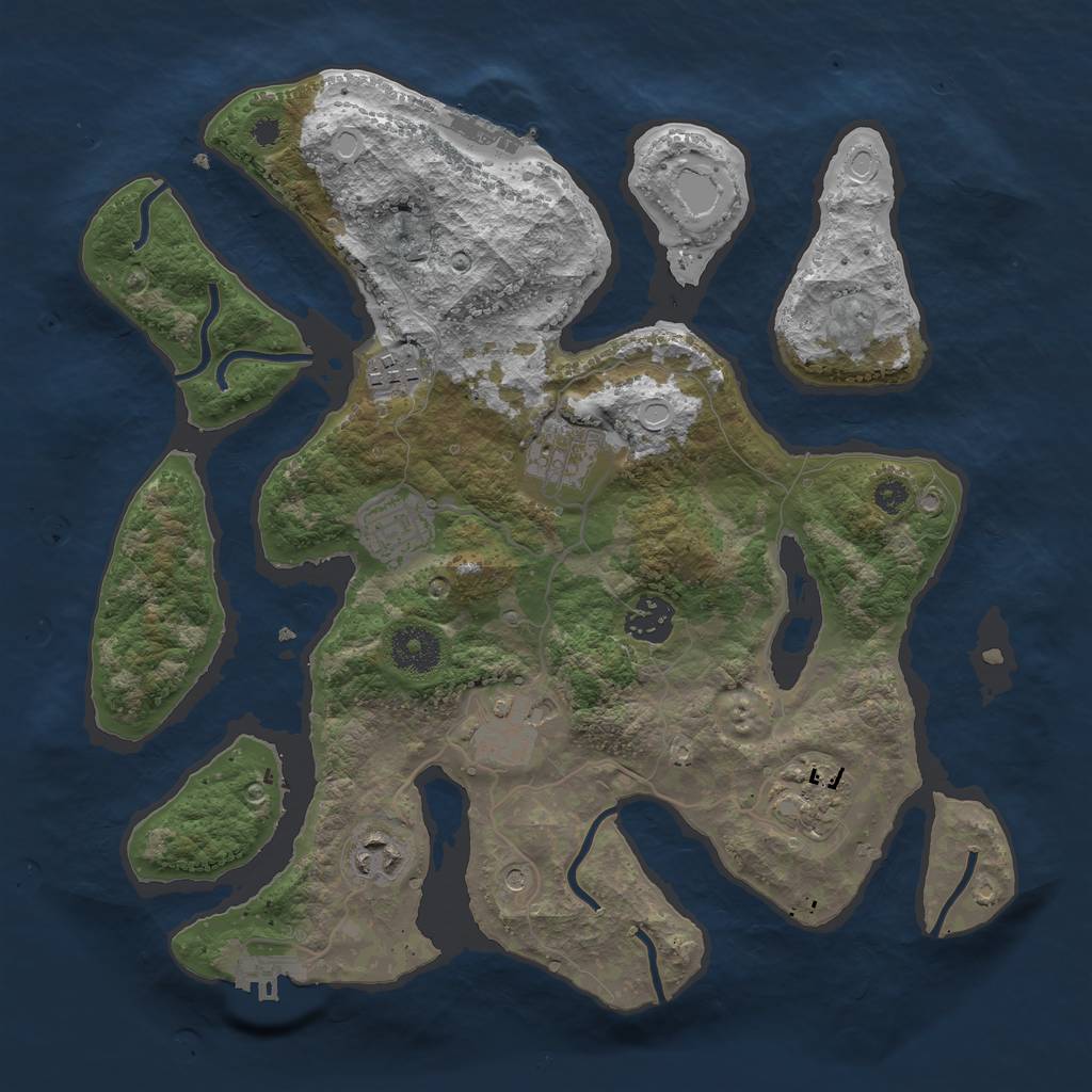 Rust Map: Procedural Map, Size: 3363, Seed: 1848870779, 18 Monuments