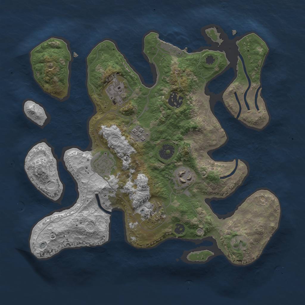 Rust Map: Procedural Map, Size: 3000, Seed: 1316663676, 15 Monuments