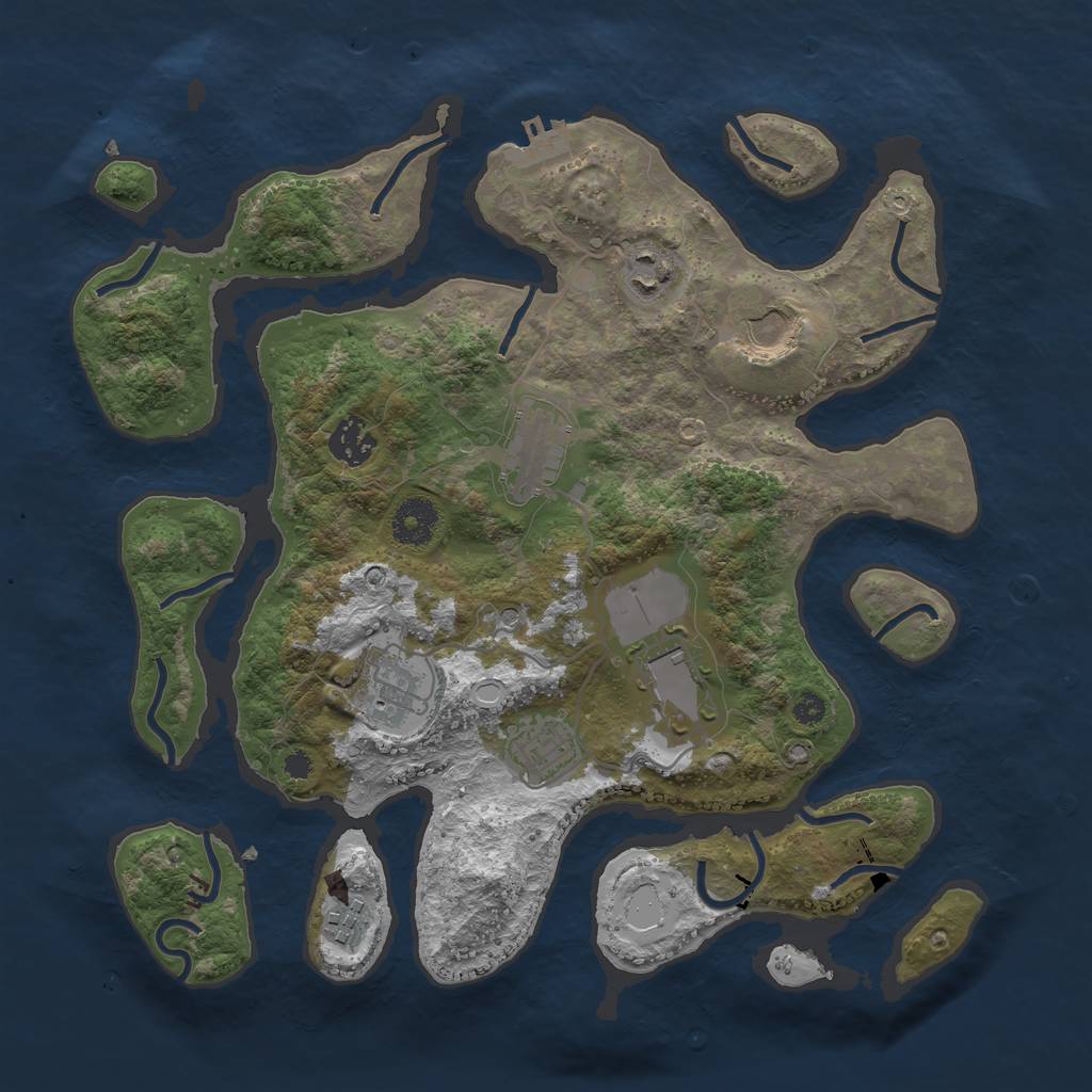 Rust Map: Procedural Map, Size: 3500, Seed: 12308, 18 Monuments