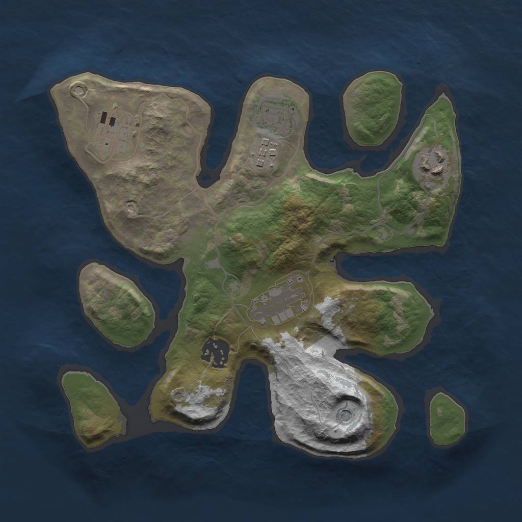 Rust Map: Barren, Size: 2700, Seed: 7919819, 9 Monuments