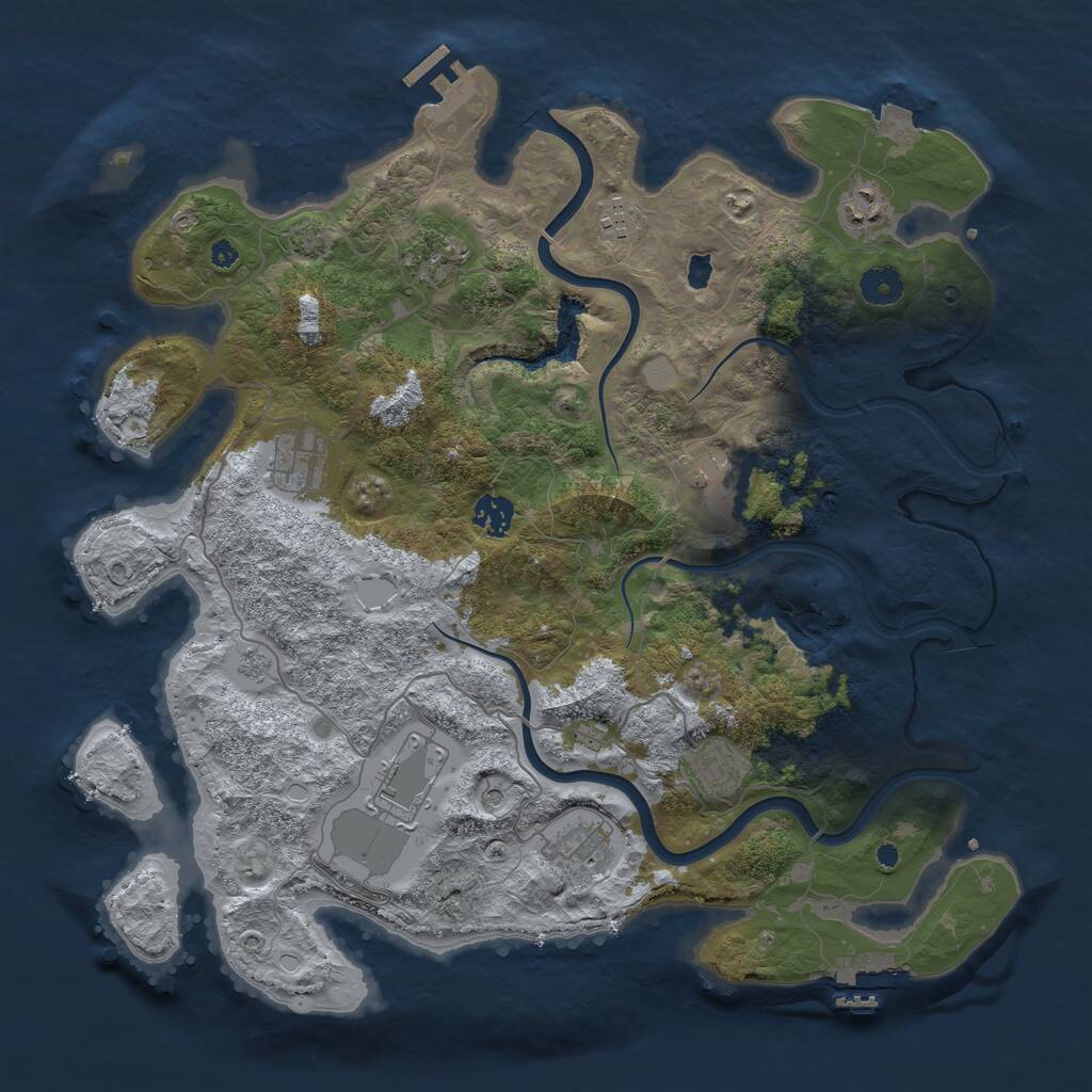 Rust Map: Procedural Map, Size: 4000, Seed: 949324, 15 Monuments