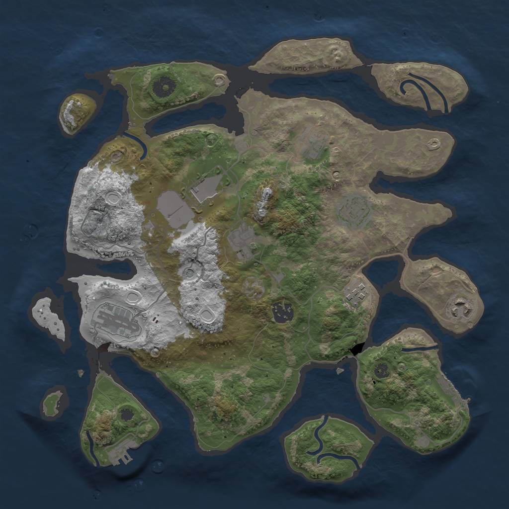 Rust Map: Procedural Map, Size: 3500, Seed: 164795638, 19 Monuments