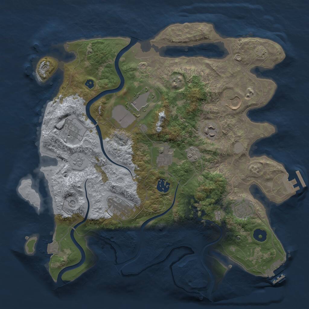 Rust Map: Procedural Map, Size: 3500, Seed: 164795638, 15 Monuments