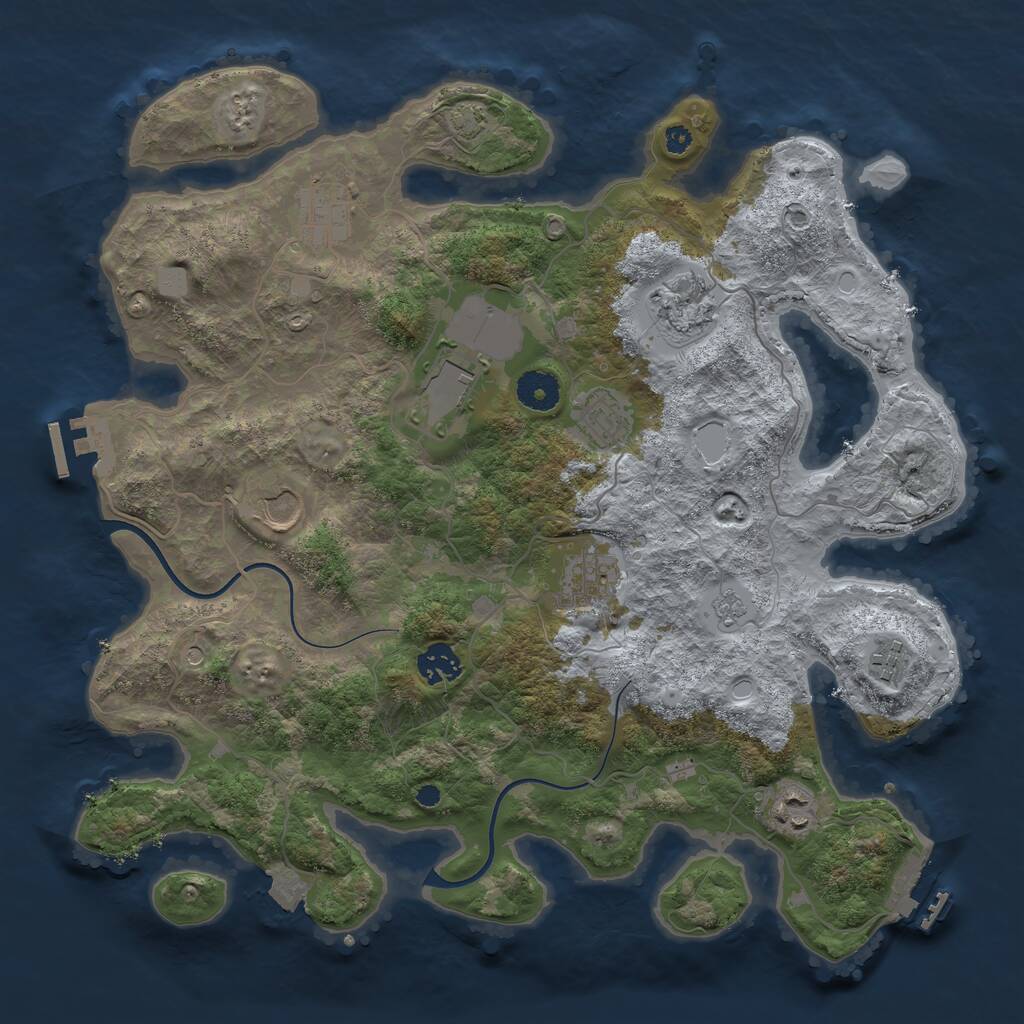 Rust Map: Procedural Map, Size: 3700, Seed: 12344415, 15 Monuments