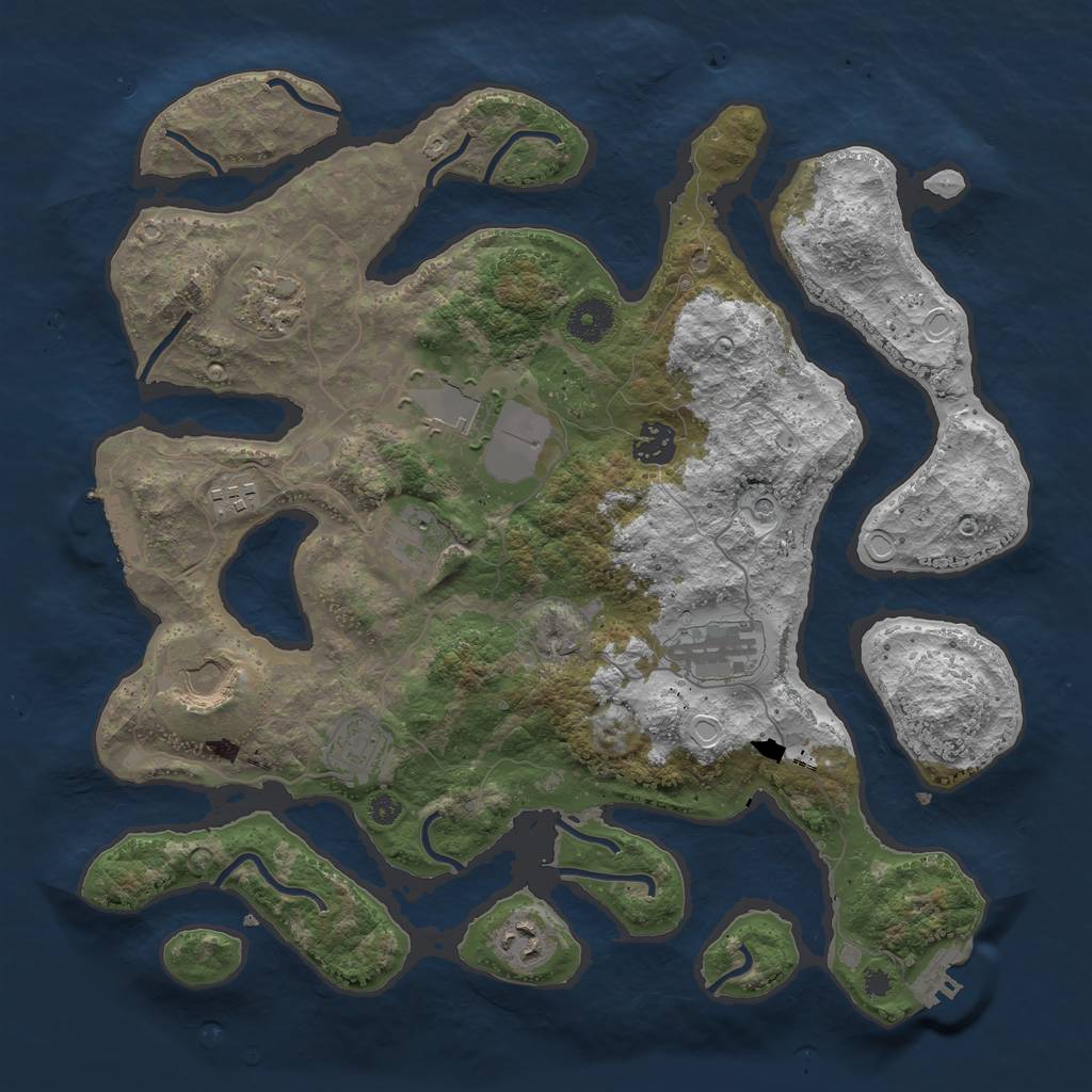 Rust Map: Procedural Map, Size: 3700, Seed: 12344415, 20 Monuments