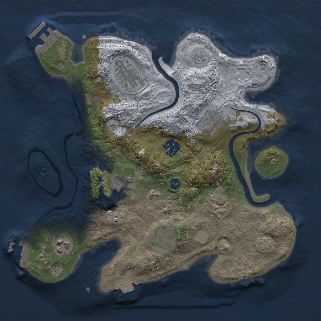 Rust Map: Procedural Map, Size: 3000, Seed: 130029633, 14 Monuments