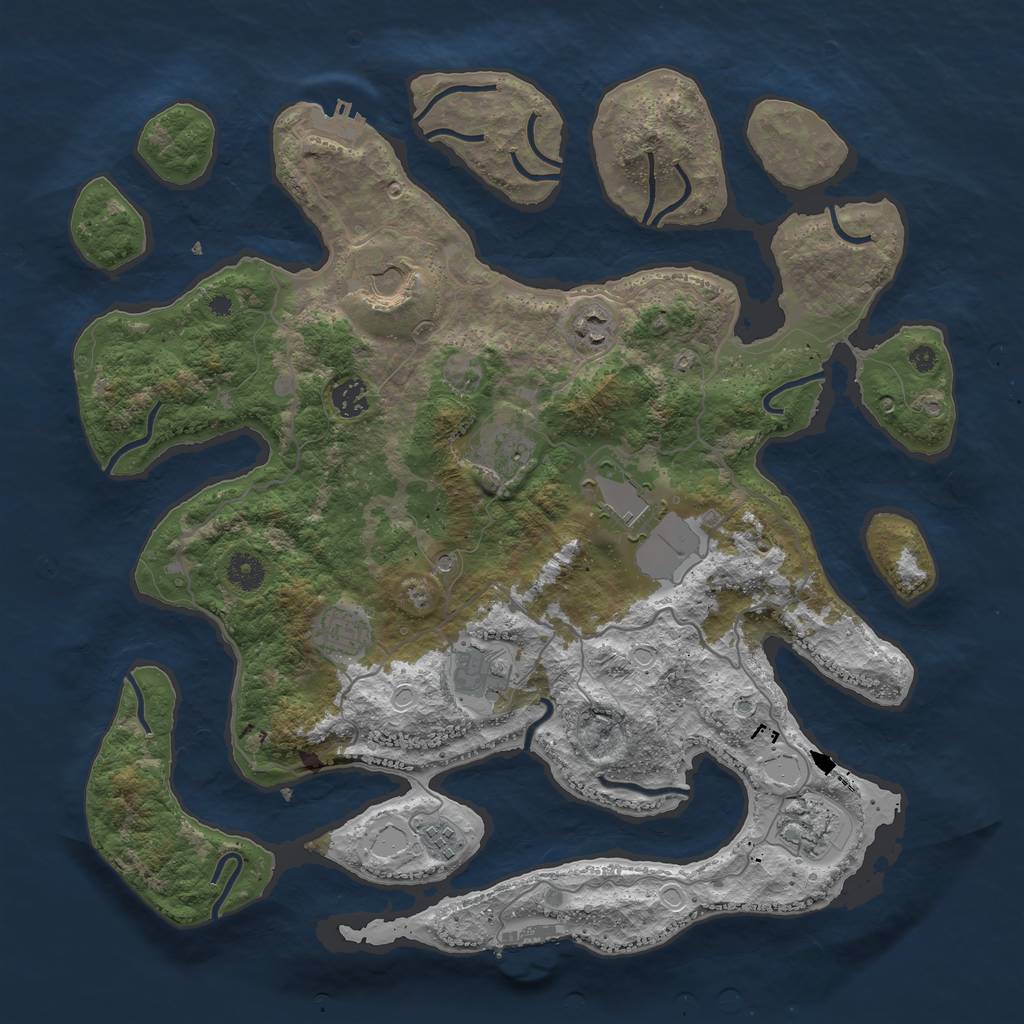 Rust Map: Procedural Map, Size: 4100, Seed: 228727, 20 Monuments