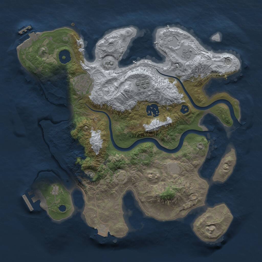 Rust Map: Procedural Map, Size: 3000, Seed: 106848838, 9 Monuments